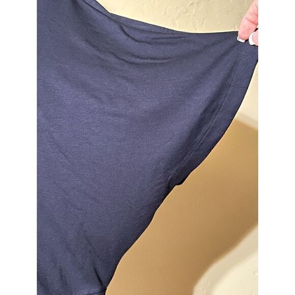 Lou & Grey for Loft Navy Moc Turtleneck Butterfly Sleeve Knit Blouse Size Small - Picture 2 of 4